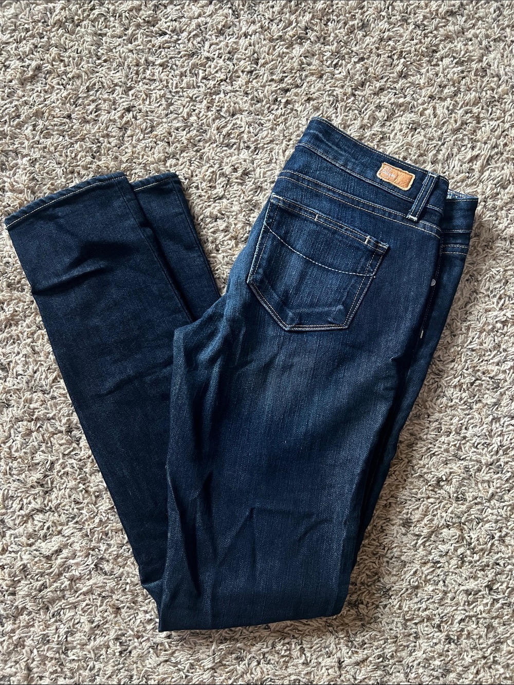 PAIGE Dark Indigo Straight Leg Jeans